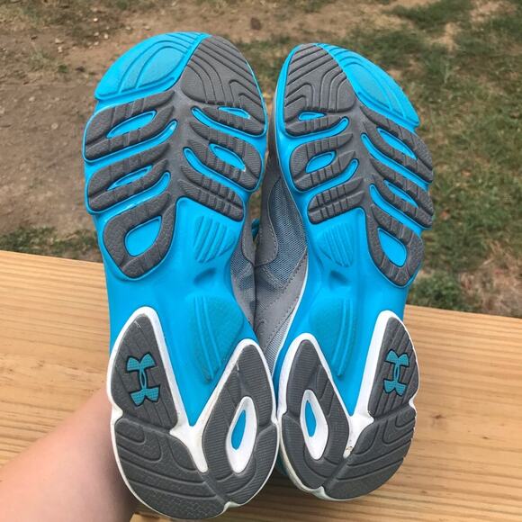 Under Armour 4D Foam Blue Gray Athletic Sneakers - Picture 5 of 7